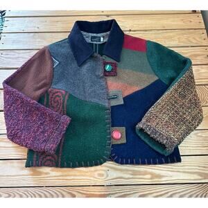 Vintage Baabaazuzu Wool Jacket Size Large Women’s Multicolor
